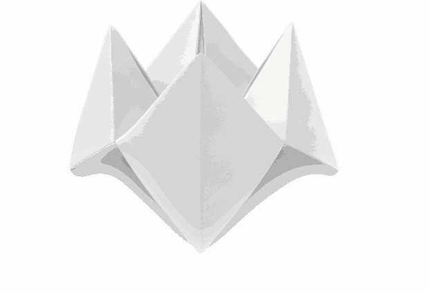 A fortune teller folded from white paper