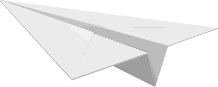 A paper plane folded from white paper